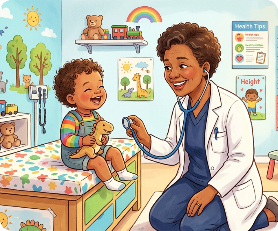 Kids at pediatric office